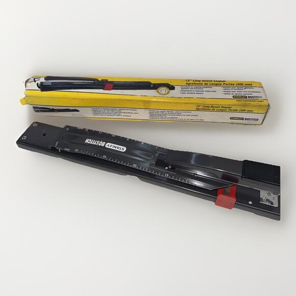 Stanley Bostitch 12" Long Reach Stapler B440LR Staple Book Binding Pamphlets - Picture 1 of 3